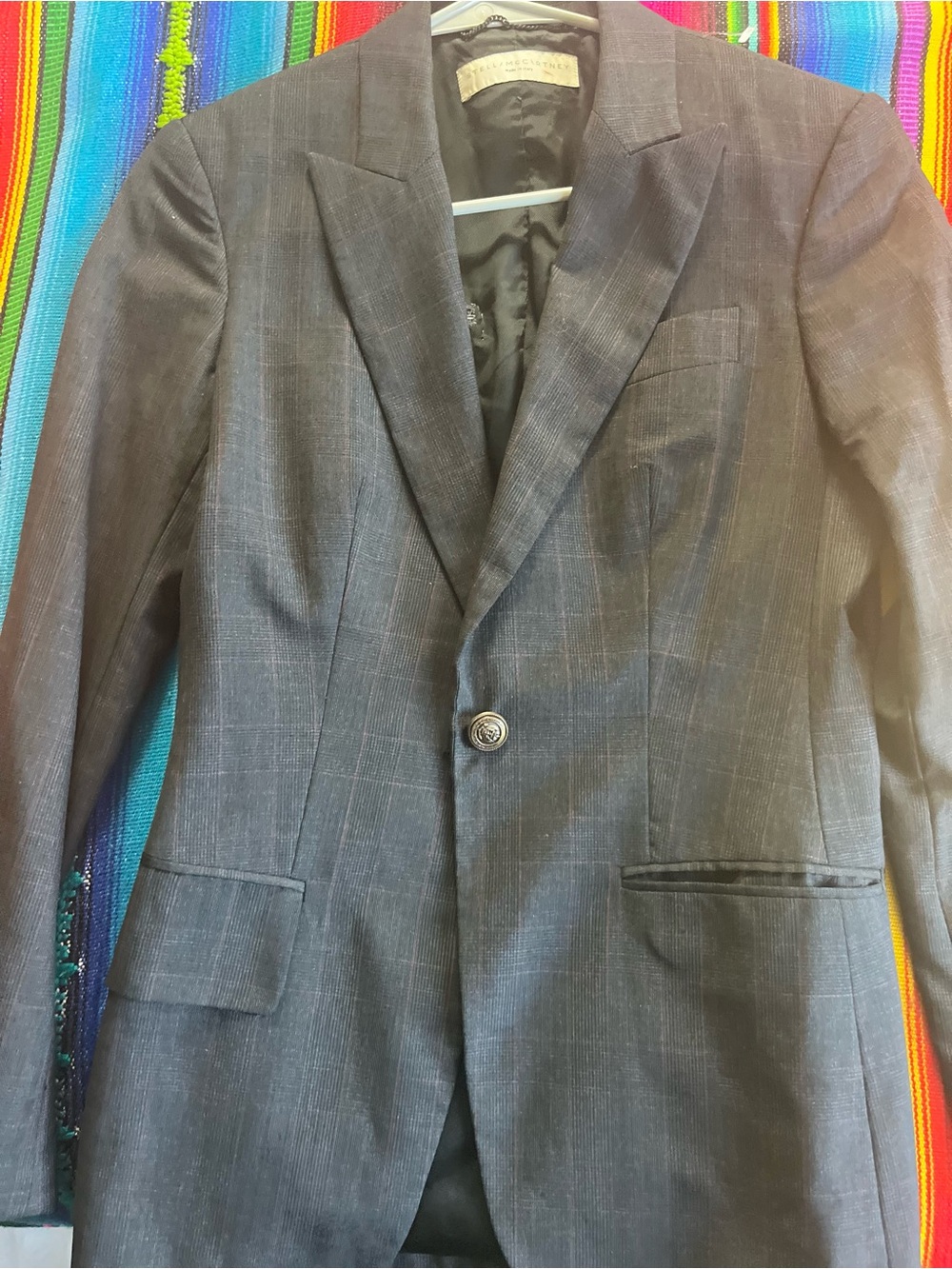Stella McCartney Women's Dark Charcoal Pinstripe Blazer